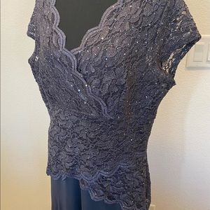 Deep violet sequined gown. NWOT